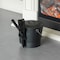 Gardenised Black Iron Ash Bucket with Lid and Wood Handle Brush Use for Fire Pit, Wood Burning Stove and Grill QI004552 - alternate 5